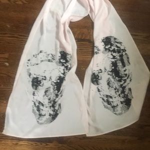 Light pink satin scarf